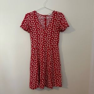 GUC - Gap Floral Red Fitted Dress